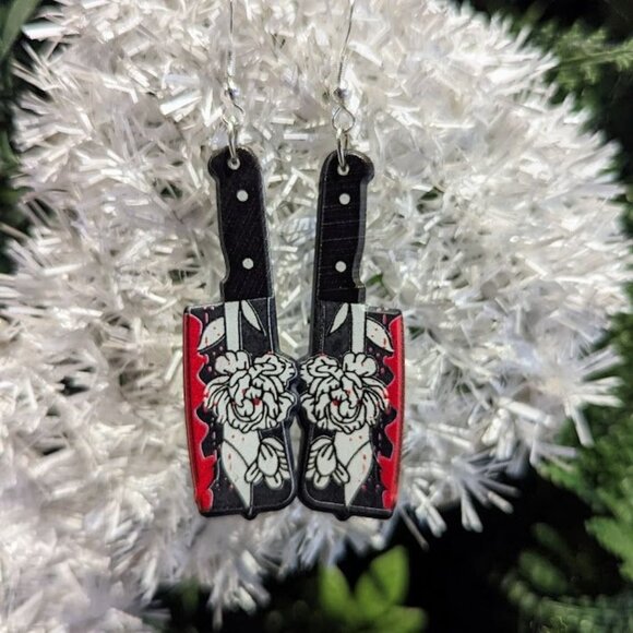 Halloween Earrings 3/$10 -🔪Floral Cleavers🥀 - Picture 1 of 1